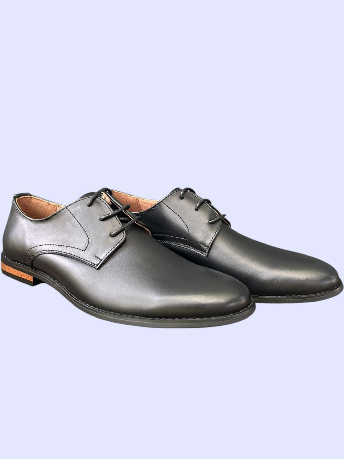 Black Leather Derby Shoes - men's shoes online delivery Mauritius